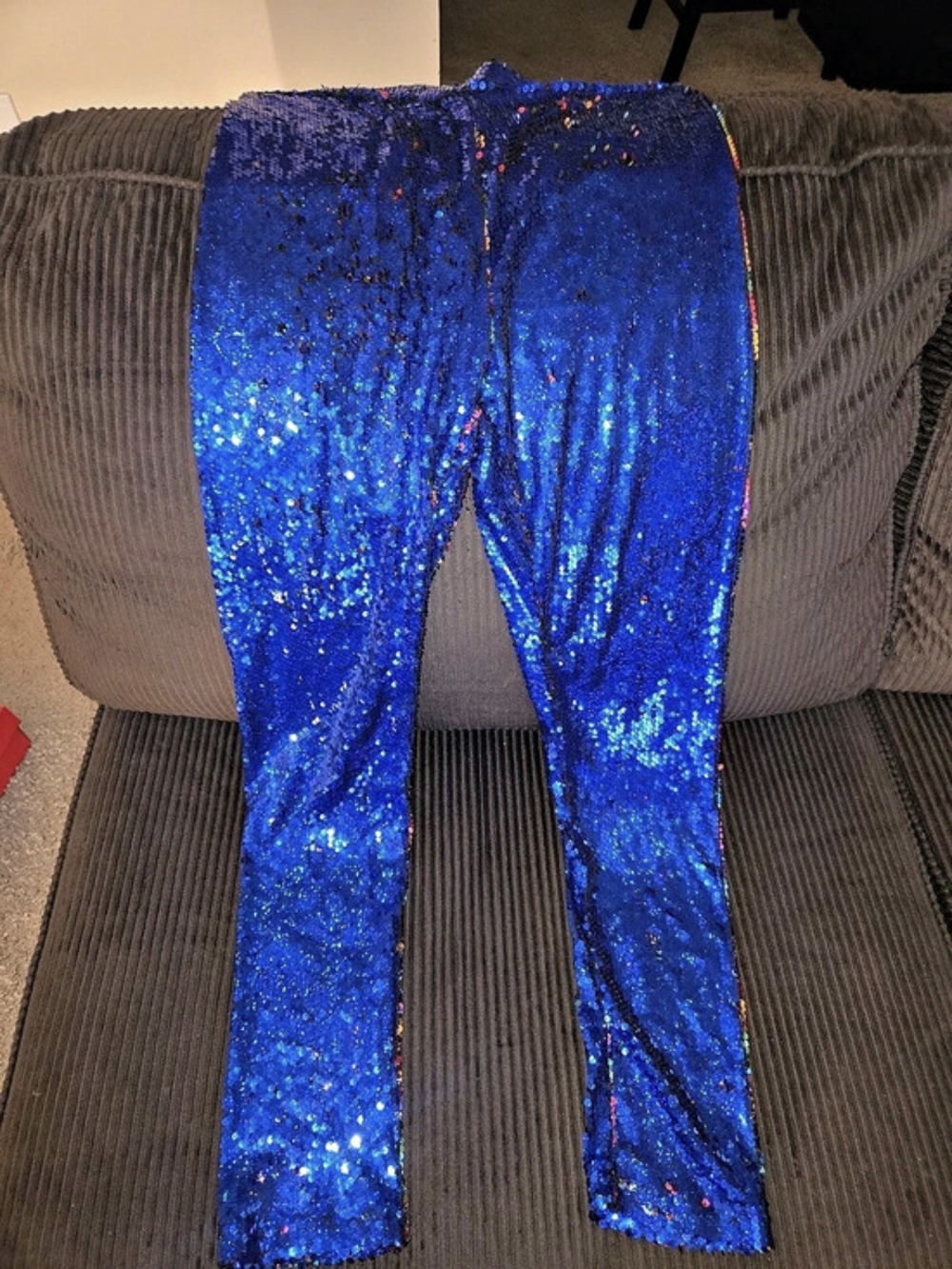 Sequin Leggings in Blue & Black Size Large Like New